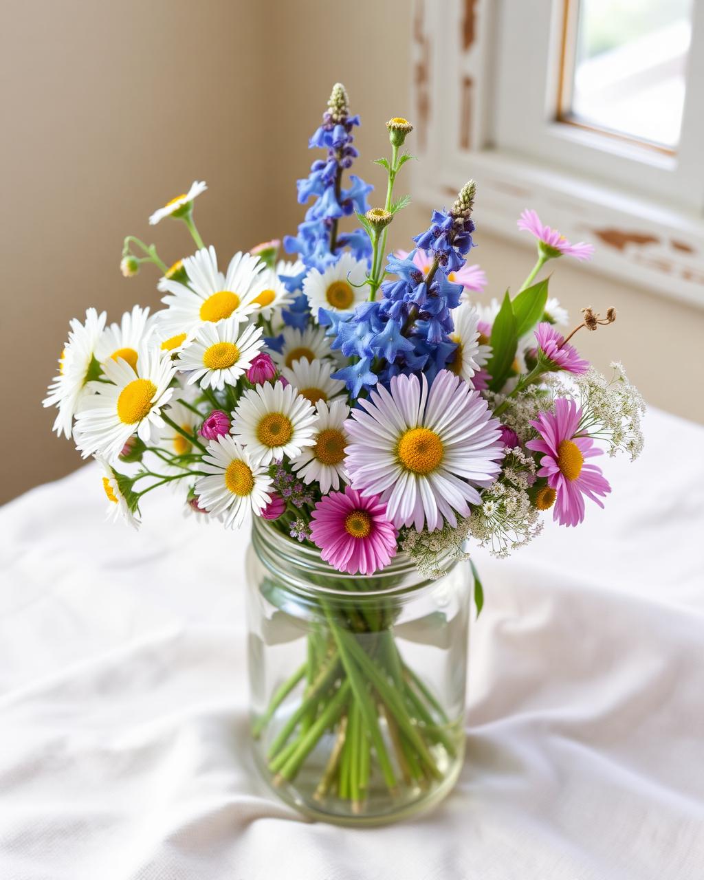 Wildflower Meadow — Garden wildflowers in a mason jar